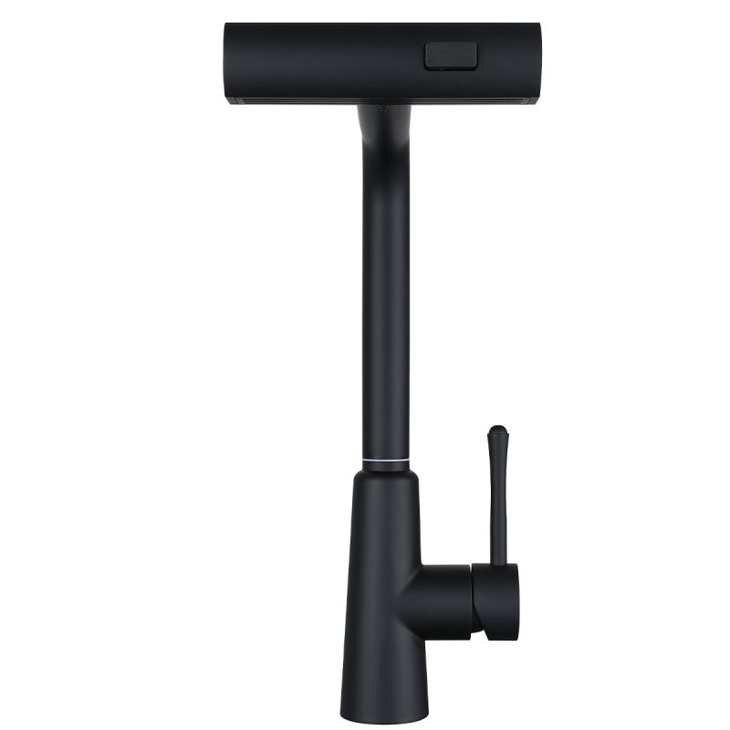 Baterie bucatarie, dus extractabil ,3 tipuri de pulverizare, pipa rotativa 360°, perlator, otel inoxidabil, Negru, Safari