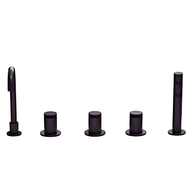 Baterie cada,  Negru Mat, Alama, 5 gauri, montaj pe cada, Viva