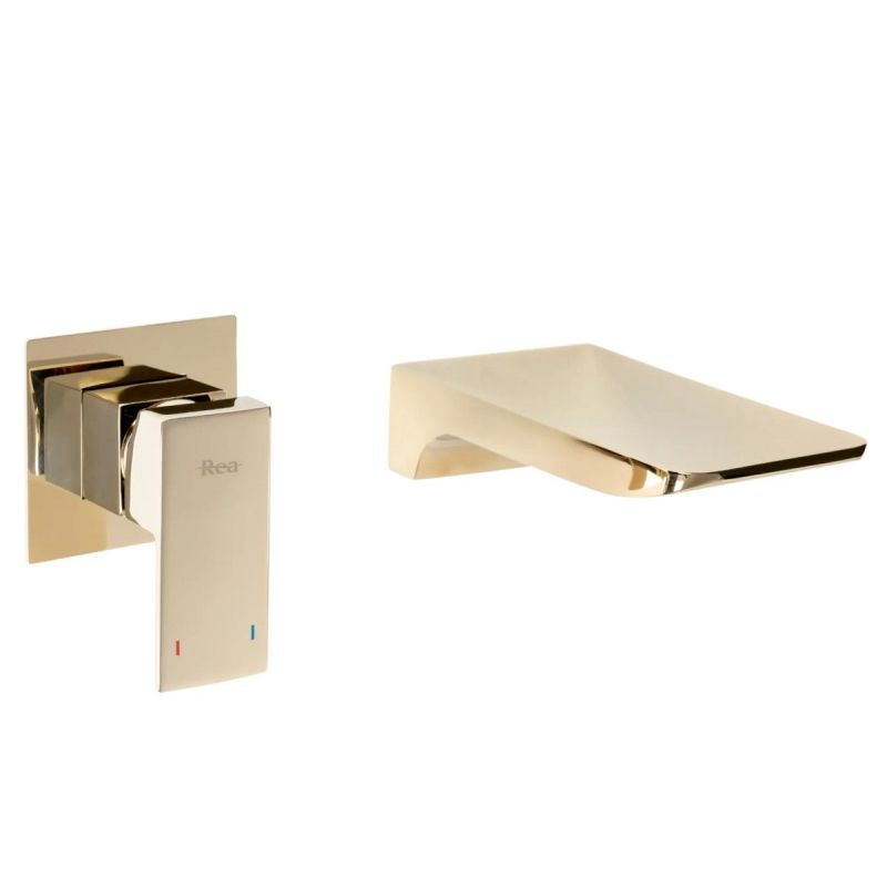 Baterie cada REA Mason Gold, auriu, montaj incastrat in perete, design deosebit