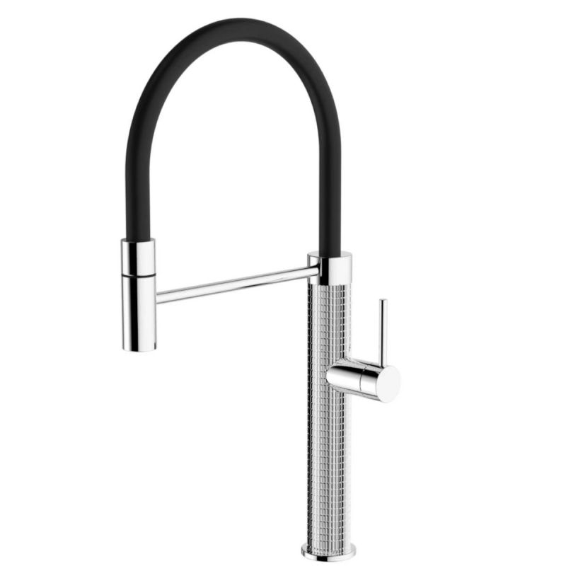 Baterie de bucatarie Filip, pipa flexibila si dus extractabil, inaltime 52 cm, culoare crom
