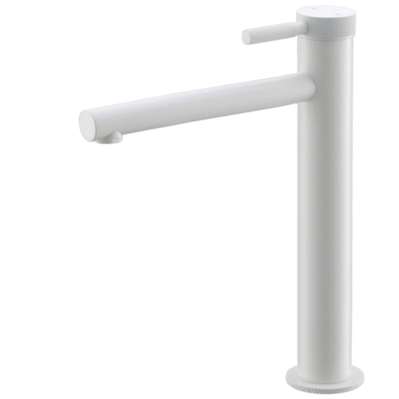 Baterie lavoar EGO-Tiona White High, montaj pe blat, finisaj Alb Mat, perlator aer, design deosebit