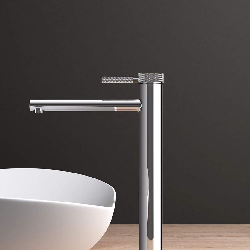 Baterie lavoar EGO-Tiona Chrome High, montaj pe blat, finisaj Crom, perlator aer, design deosebit