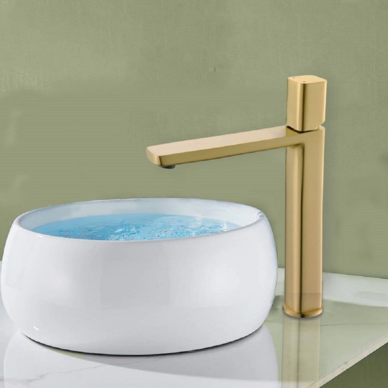 Baterie lavoar Alano, Auriu Mat, inaltime 30.9 cm, montaj pe blat