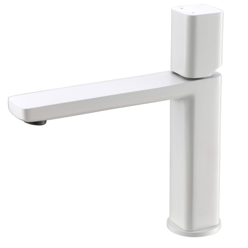Baterie lavoar Alano, montaj pe lavoar, Alb mat, perlator Neoperl, design deosebit