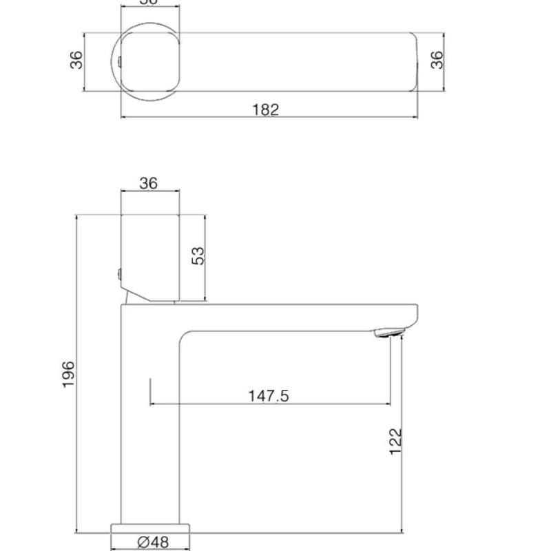 Baterie lavoar Alano, montaj pe lavoar, Negru mat, perlator Neoperl, design deosebit
