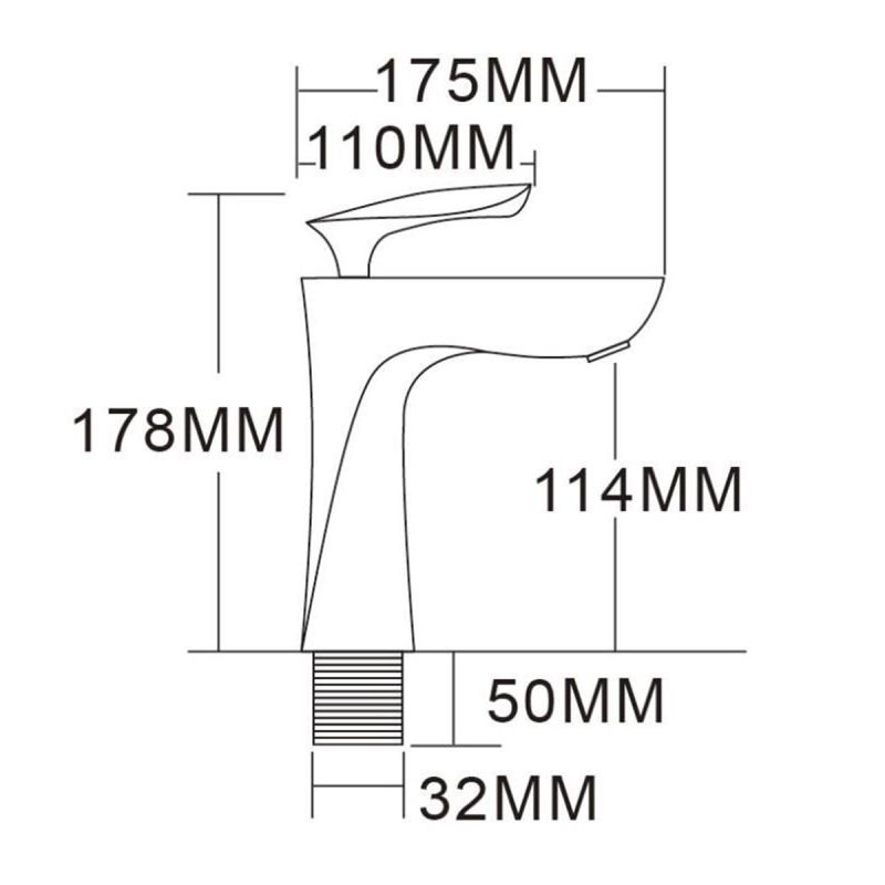 Baterie lavoar Brandi, Auriu periat, inaltime 17.8 cm, montaj pe lavoar