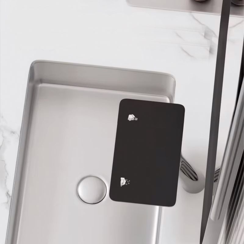 Baterie lavoar, Display Digital afisare Led, apa calda/rece, senzor pentru apa si sapun, rezervor 5 L, Negru, Anais