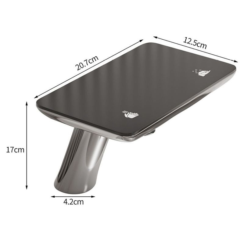 Baterie lavoar, Display Digital afisare Led, apa calda/rece, senzor pentru apa si sapun, rezervor 5 L, Negru, Anais