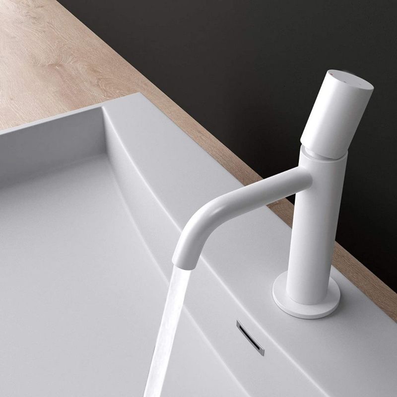 Baterie lavoar EGO-Nelly White, montaj pe lavoar, finisaj Alb Mat, perlator aer, design deosebit