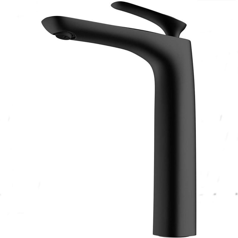 Baterie lavoar EGO-Brandi Black, montaj pe blat, finisaj Negru Mat, perlator aer, design deosebit