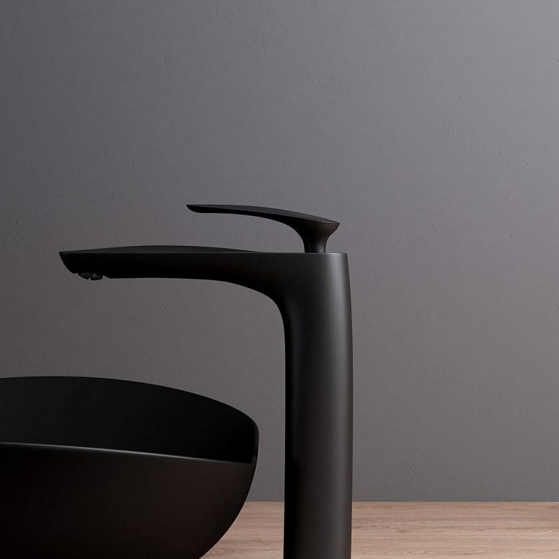 Baterie lavoar EGO-Brandi Black, montaj pe blat, finisaj Negru Mat, perlator aer, design deosebit