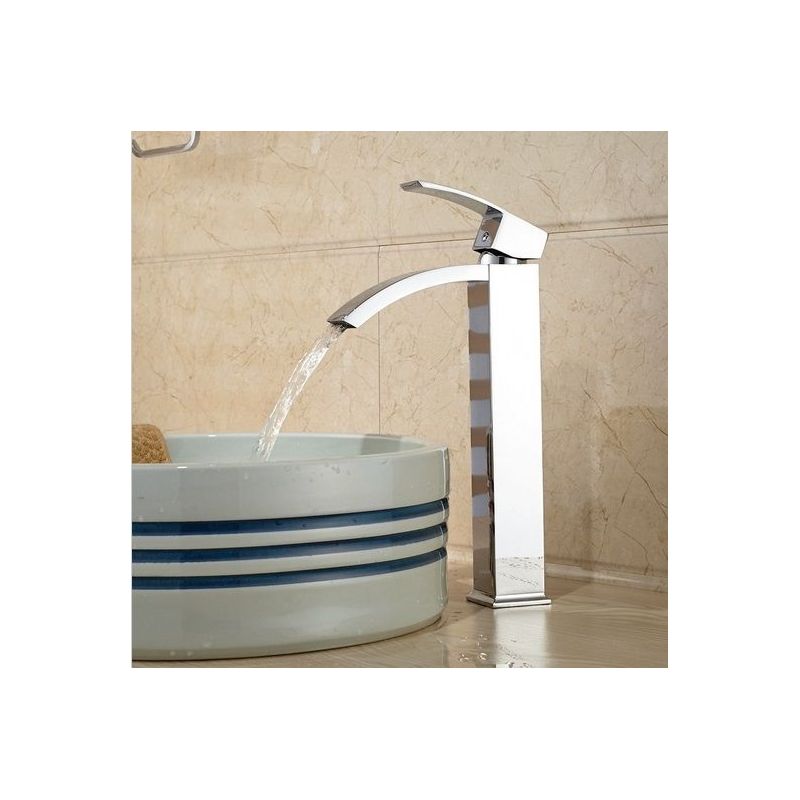 Baterie Lavoar Enzo High, tip cascada, montaj pe blat, finisaj crom
