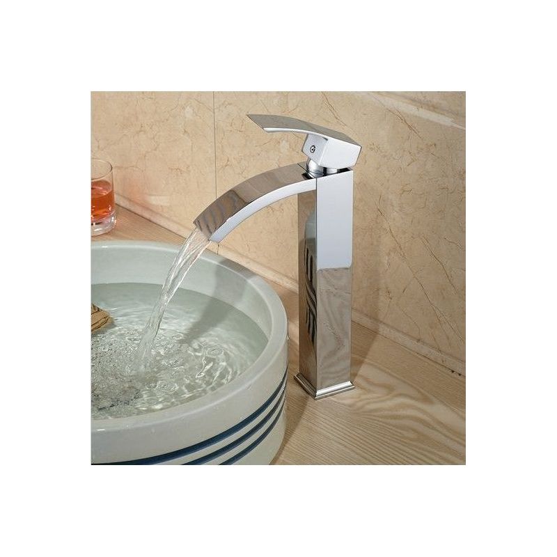Baterie Lavoar Enzo High, tip cascada, montaj pe blat, finisaj crom
