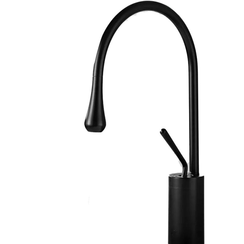 Baterie lavoar Lost ,Negru mat, inaltime 38 cm, perlator aer, montaj pe blat