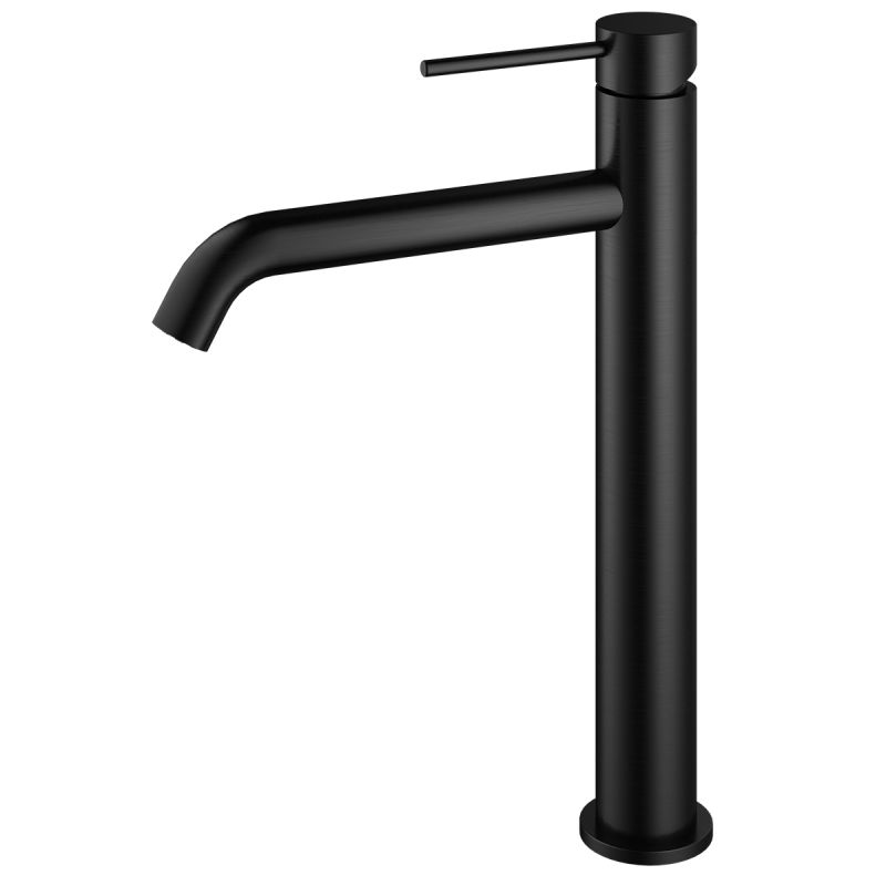 Baterie lavoar, Negru Mat, Perlator, otel inoxidabil, montaj pe blat, Fino
