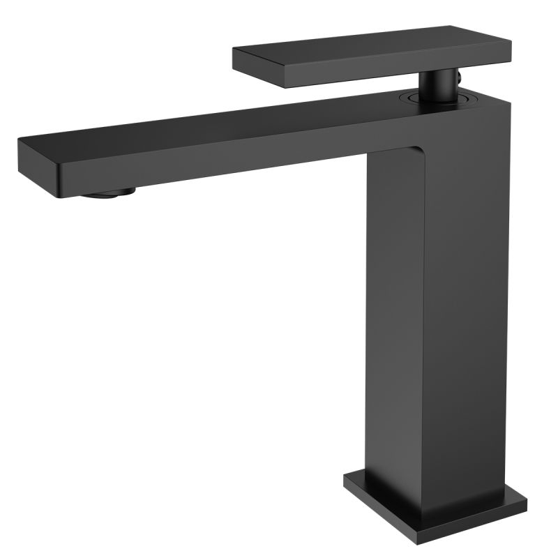 Baterie lavoar, Negru Mat, Perlator, otel inoxidabil, montaj pe lavoar, Armonia