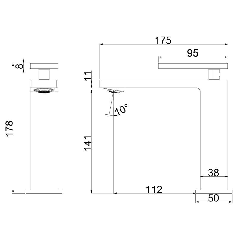 Baterie lavoar, Nichel Mat, Perlator, otel inoxidabil, montaj pe lavoar, Armonia