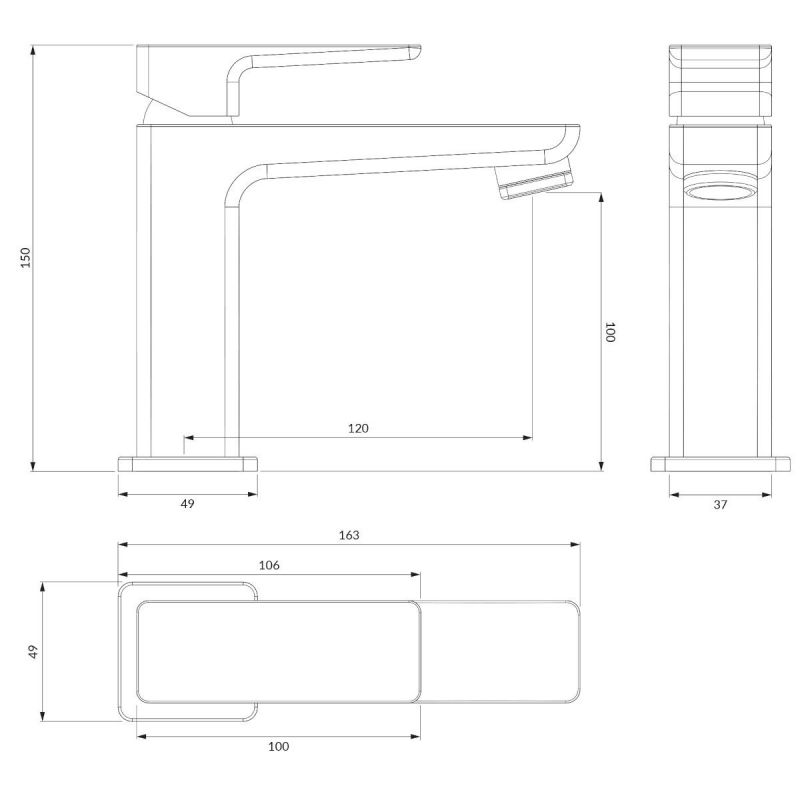 Baterie lavoar OMNIRES PARMA, finisaj periat PVD, Nichel, perlator, montaj pe lavoar