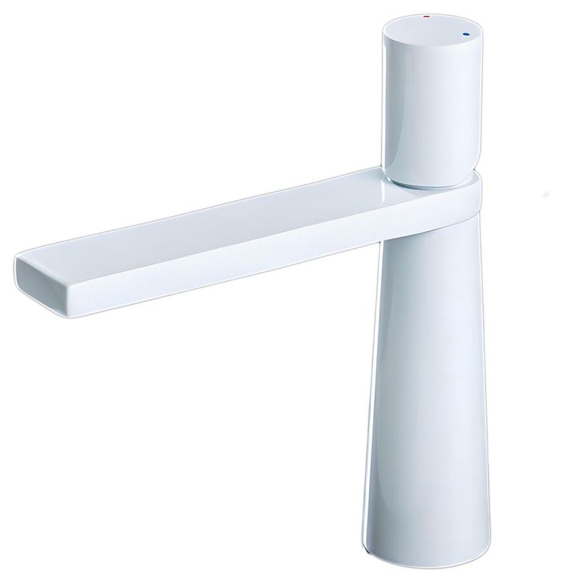 Baterie lavoar Pilar, Alb Mat, inaltime 18.5 cm, montaj pe lavoar