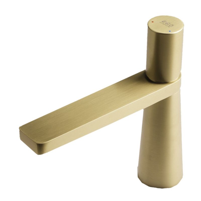 Baterie lavoar Pilar, Auriu Mat, inaltime 18.5 cm, montaj pe lavoar
