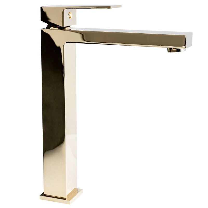 Baterie lavoar REA Fenix High, montaj pe blat, perlator, finisaj L Gold
