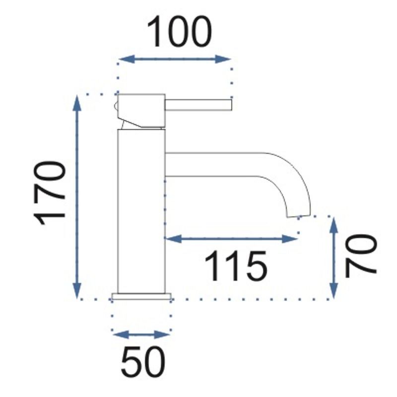 Baterie lavoar REA Gusto Two Low, montaj pe lavoar, perlator, finisaj Negru Mat