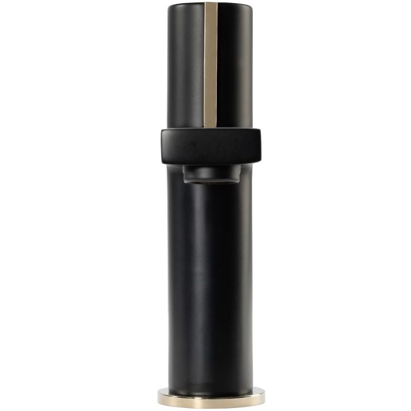 Baterie lavoar REA-Icon Low, montaj pe lavoar, finisaj negru mat-gold, perlator aer, design deosebit