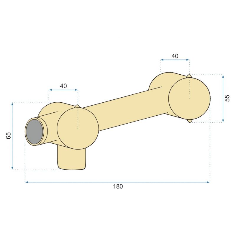 Baterie lavoar REA-Lun Gold, montaj incastrat in perete, finisaj auriu, design minimalist