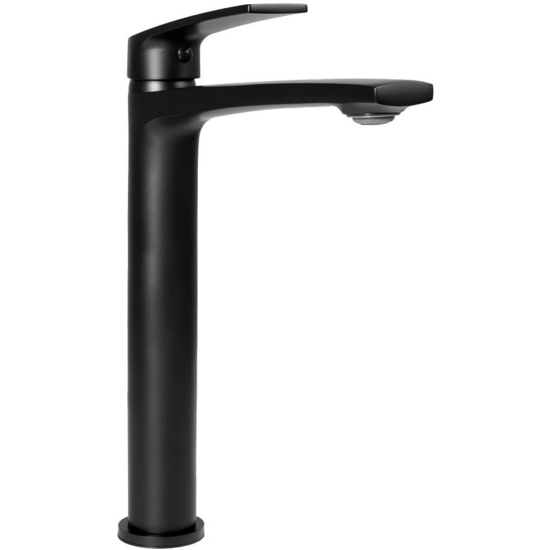 Baterie lavoar REA-Luppo Black High, montaj pe blat, finisaj negru mat, perlator aer, design deosebit