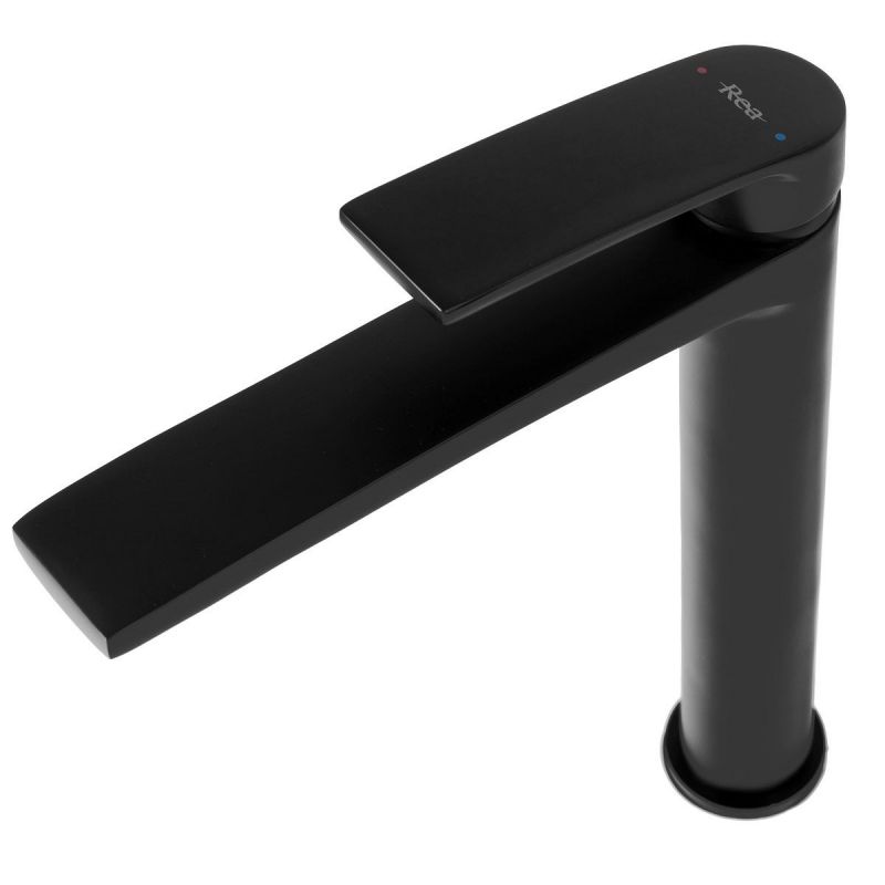 Baterie lavoar REA-Luppo Black High, montaj pe blat, finisaj negru mat, perlator aer, design deosebit