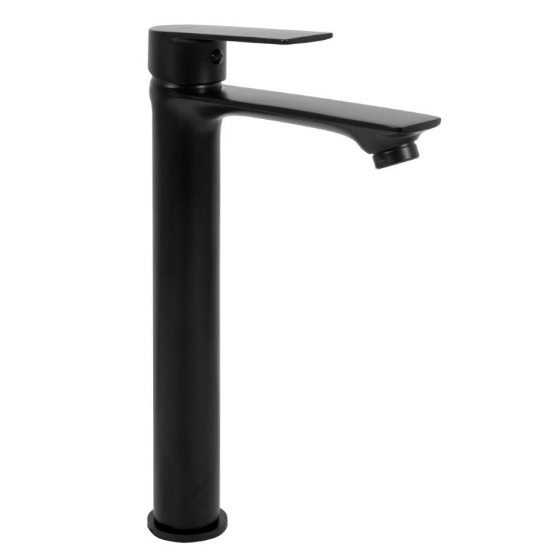 Baterie lavoar REA-Mayson Black High, montaj pe blat, finisaj negru mat, perlator aer, design deosebit