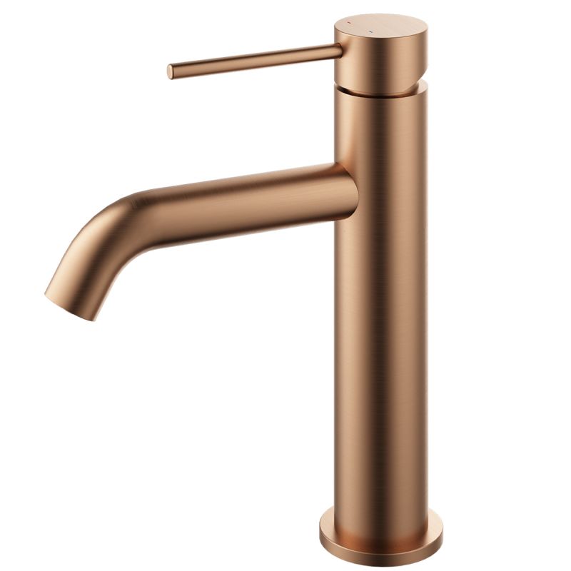 Baterie lavoar, Rose Gold Mat, Perlator, otel inoxidabil, montaj pe lavoar, Fino