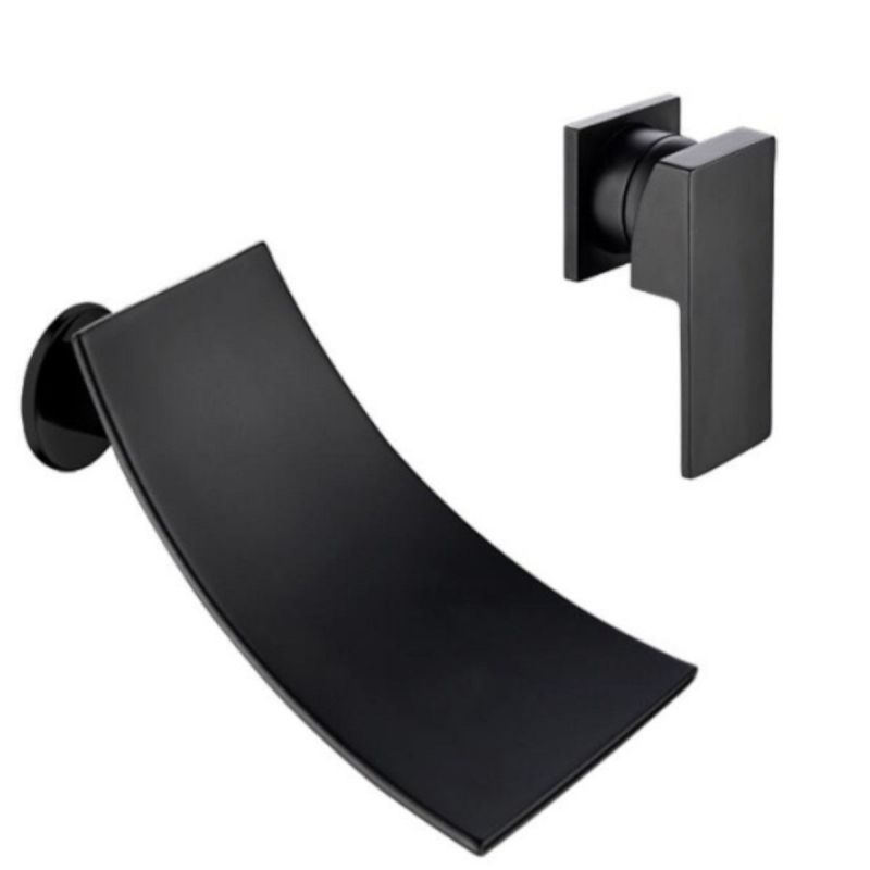 Baterie lavoar Sliper, Negru Mat, montaj incastrat in perete