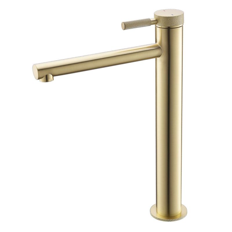 Baterie lavoar Tiona, Auriu Mat, inaltime 30.5 cm, montaj pe blat