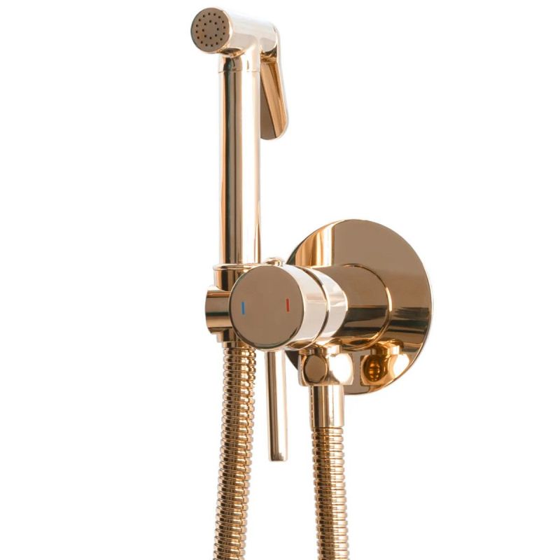 Baterie REA-Loop Rose Gold, functie de bideu, montaj incastrat, finisaj auriu
