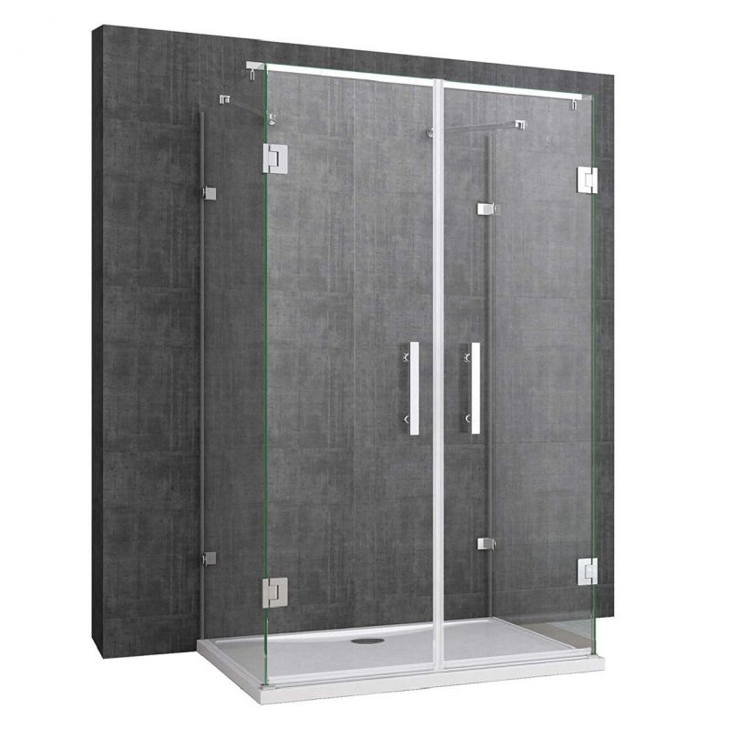 Cabina EGO-40, 3 laturi, usi Batante deschidere 180 grade, sticla 8 mm, Dimensiuni 80-90x120