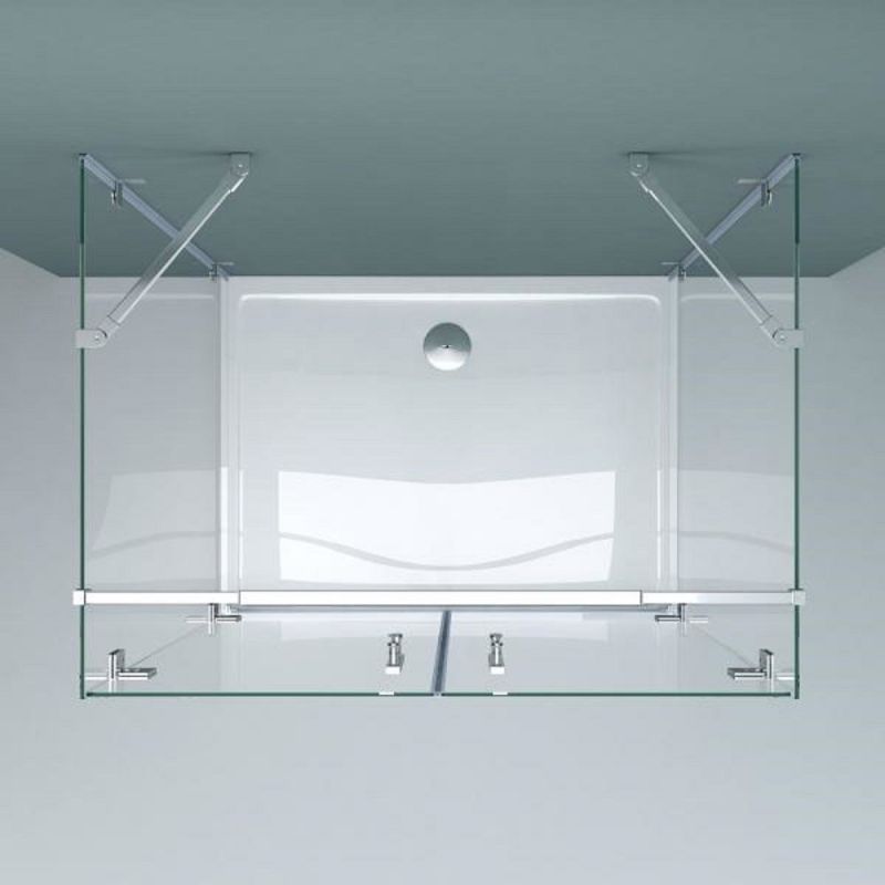 Cabina EGO-40, 3 laturi, usi Batante deschidere 180 grade, sticla 8 mm, Dimensiuni 80-90x120