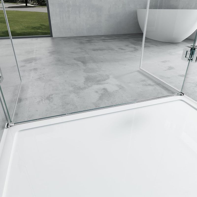 Cabina EGO-40, 3 laturi, usi Batante deschidere 180 grade, sticla 8 mm, Dimensiuni 80-90x120