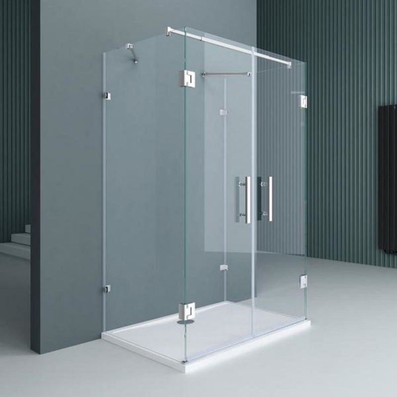Cabina EGO-40, 3 laturi, usi Batante deschidere 180 grade, sticla 8 mm, Dimensiuni 80-90x120