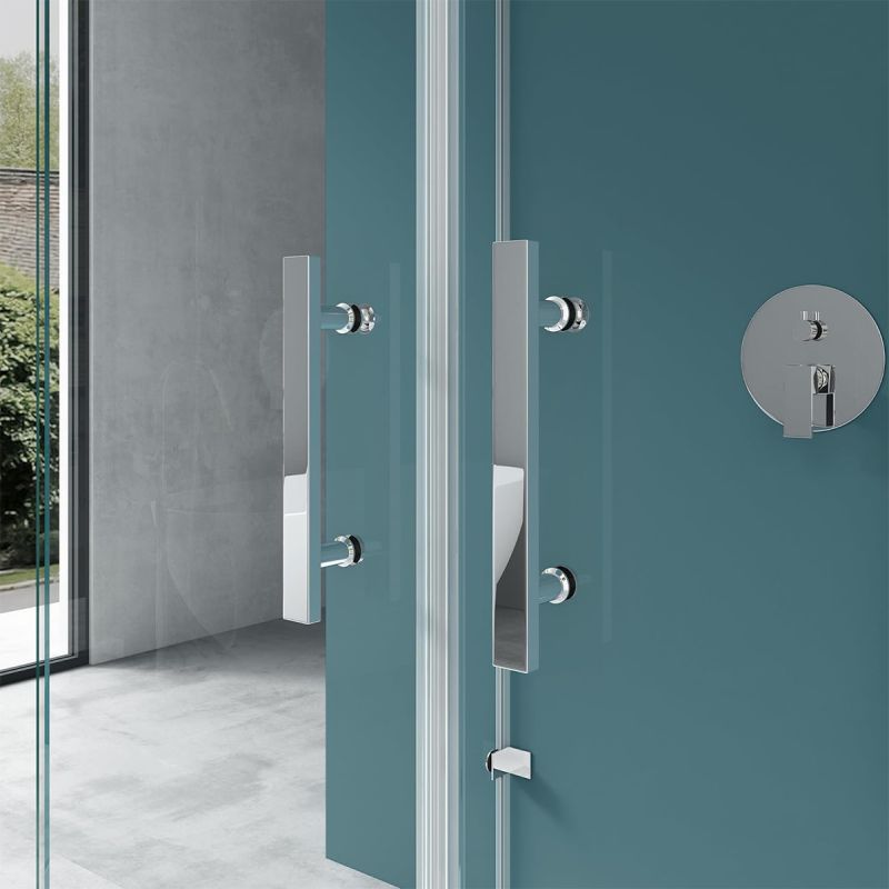 Cabina EGO-40, 3 laturi, usi Batante deschidere 180 grade, sticla 8 mm, Dimensiuni 80-90x120