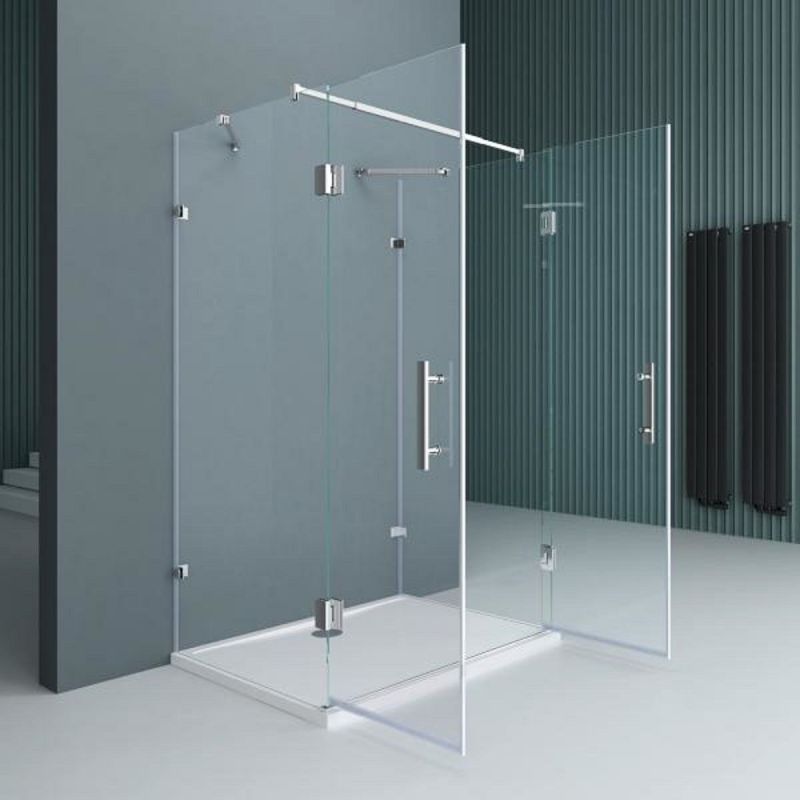 Cabina EGO-40, 3 laturi, usi Batante deschidere 180 grade, sticla 8 mm, Dimensiuni 80-90x120