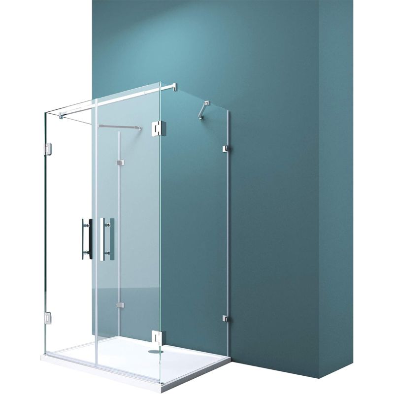 Cabina EGO-40, 3 laturi, usi Batante deschidere 180 grade, sticla 8 mm, Dimensiuni 80-90x120