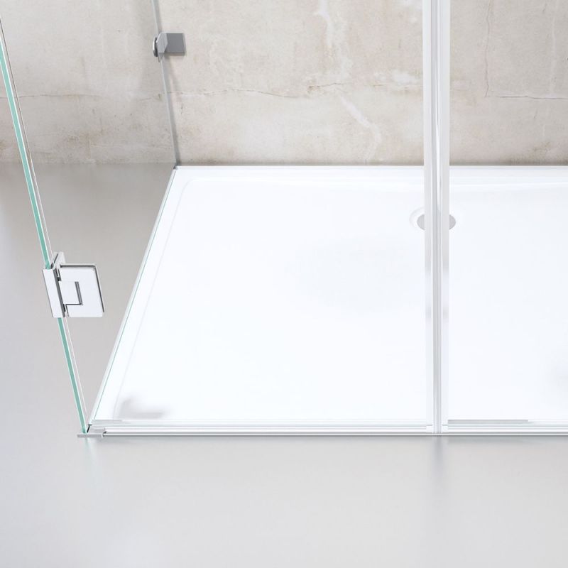 Cabina EGO-40, 3 laturi, usi Batante deschidere 180 grade, sticla 8 mm, Dimensiuni 80-90x120