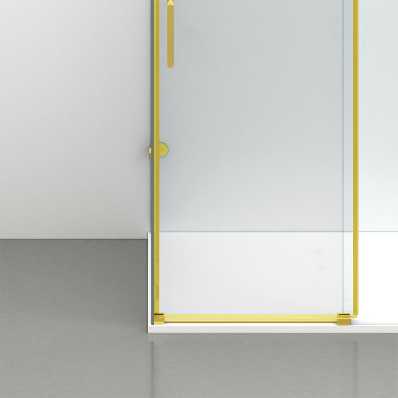 Cabina de dus, 3 laturi, perete fix, usa glisanta, 8 mm, Tratament Nano, Auriu Mat, Dimensiuni 80-90x120-140-160 cm, Solana