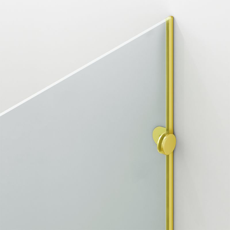 Cabina de dus, 3 laturi, perete fix, usa glisanta, 8 mm, Tratament Nano, Auriu Mat, Dimensiuni 80-90x120-140-160 cm, Solana