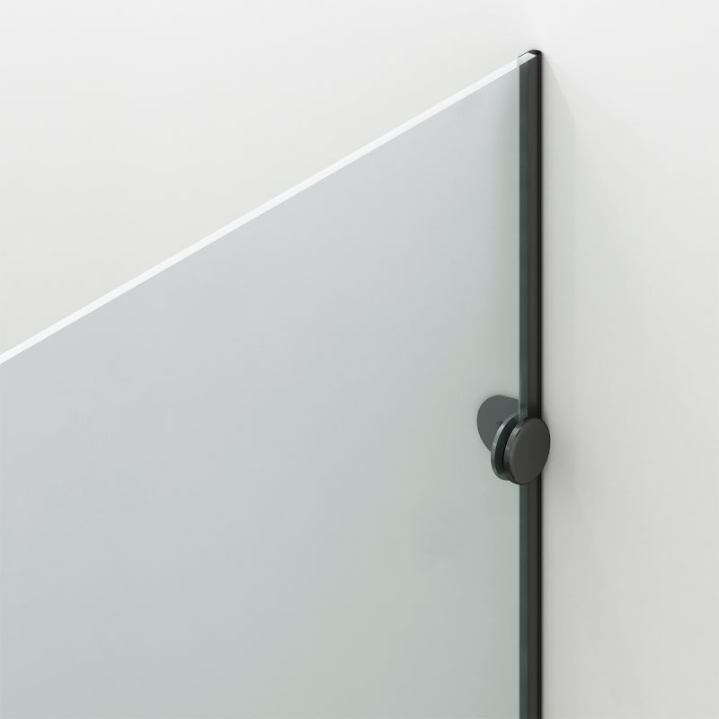 Cabina de dus, 3 laturi, perete fix, usa glisanta, 8 mm, Tratament Nano, Negru Mat, Dimensiuni 70-90x100-120-160 cm, Solana