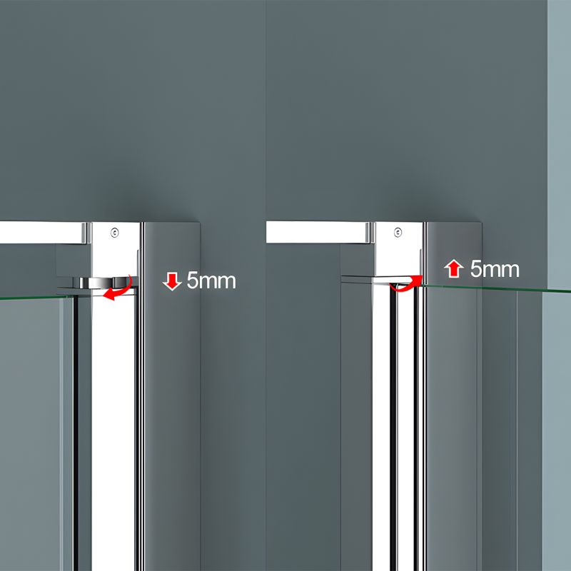 Cabina de dus, perete fix, usa batanta, sticla 8 mm, securizata, profil, maner Crom, dimensiuni: 90-100 x 90-100, Ego-36