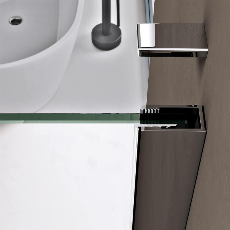 Cabina de dus, perete fix, usa batanta, sticla 8 mm, securizata, profil, maner Crom, dimensiuni: 90-100 x 90-100, Ego-36