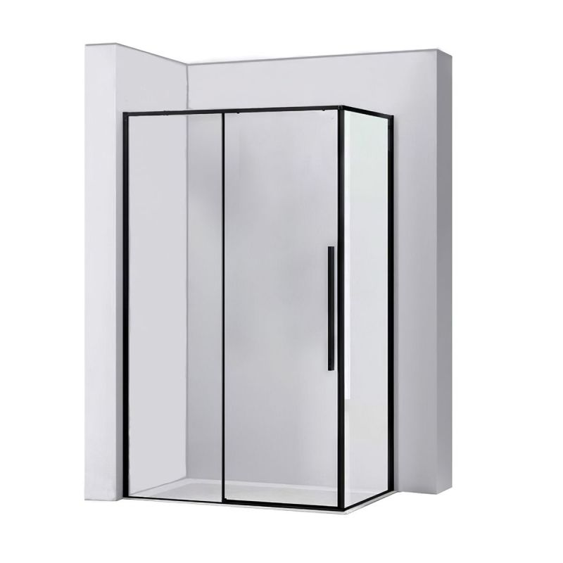 Cabina de dus, REA-SOL Black Mat, 90x90x195 cm, sticla transparenta securizata 6mm
