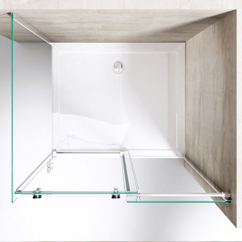 Cabina de dus, reversibila, perete fix si usa glisanta, sticla securizata 8 mm, dimensiuni la alegere, EGO-17